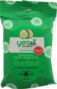 Yes To Inc, Yes to Cucumbers Hypoallergenic Travel Facial Towelettes - 10 Towelettes