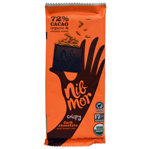Nibmor, Organic, Dark Chocolate, with Brown Rice, Crispy, 2.0 oz (58 g)