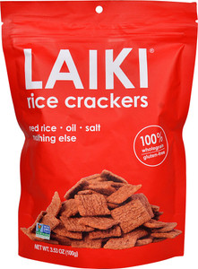 3 PACK of Laiki Rice Crackers Red Rice -- 3.53 oz