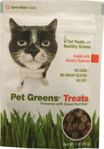 Pet Greens, Treats for Cats,  Savory Salmon - 3 oz