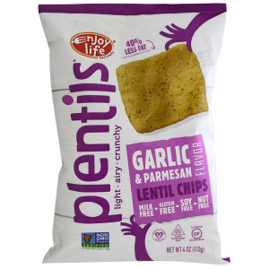 3 PACK OF Enjoy Life Foods, Light & Airy Lentil Chips, Garlic & Parmesan Flavor, 4 oz (113 g)