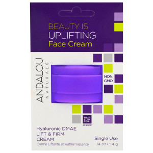 Andalou Naturals, Lift & Firm Cream, Hyaluronic DMAE, Single Use, .14 oz (4 g)