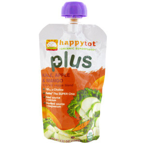 Nurture Inc. (Happy Baby), Happytot, Fruit and Veggie Blend, Plus, Kale, Apple & Mango, 4.22 oz (120 g)