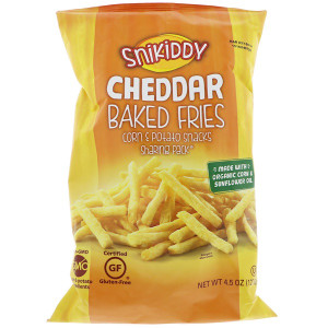 3 PACK of Snikiddy Organic Baked Fries Cheddar -- 4.5 oz