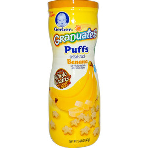 3 PACK of Gerber, Puffs Cereal Snack, Crawler, 8+ Months, Banana, 1.48 oz (42 g)