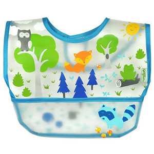 i play Inc., Green Sprouts, Wipe-off Bib, 9-18 Months, Blue, 1 Bib