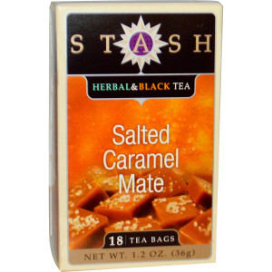 Stash Tea, Herbal & Black Tea, Salted Caramel Mate, 18 Tea Bags, 1.2 oz (36 g)