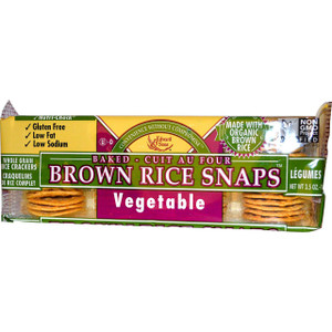 3 PACK of Edward & Sons, Baked Whole Grain Brown Rice Snaps, Vegetable, 3.5 oz (100 g)