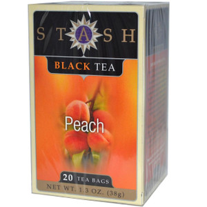 Stash Tea, Black Tea, Peach, 20 Tea Bags, 1.3 oz (38 g)