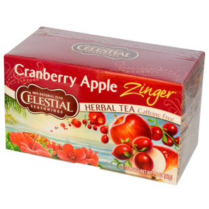 3 PACK of Celestial Seasonings, Herbal Tea, Cranberry Apple Zinger, Caffeine Free, 20 Tea Bags, 1.5 oz (42 g)