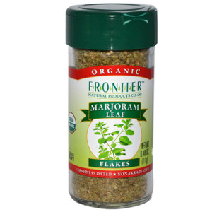 3 PACK of Frontier Co-Op Organic Marjoram Leaf Flakes -- 0.4 oz