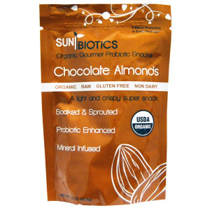 3 PACK of Windy City Organics SunBiotics Organic Chocolate Covered Almonds -- 1.5 oz