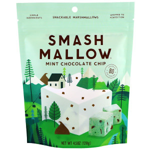 3 PACK of Smashmallow Snackable Marshmallows Mint Chocolate Chip -- 4.5 oz