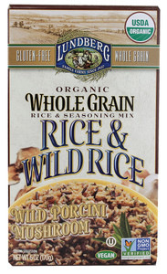 3 PACK of Lundberg Organic Whole Grain Rice & Seasoning Mix Wild Porcini Mushroom -- 6 oz