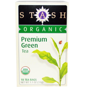 Stash Tea, Organic, Premium Green Tea, 18 Tea Bags, 1.1 oz (33 g)