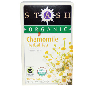 3 PACK OF Stash Tea, Herbal Tea, Organic Chamomile, Caffeine Free, 18 Tea Bags, 0.6 oz (18 g)
