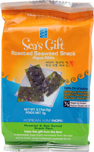 3 PACK of Seas Gift Roasted Seaweed Snack -- 0.17 oz