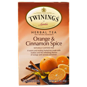 3 PACK OF Twinings, Herbal Tea, Orange & Cinnamon Spice, Naturally Caffeine Free, 20 Individual Tea Bags, 1.41 oz (40 g)