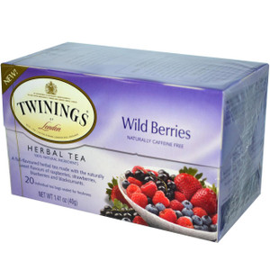 3 PACK OF Twinings, Herbal Tea, Wild Berries, Caffeine Free, 20 Tea Bags, 1.41 oz (40 g)