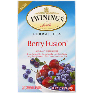 3 PACK of Twinings, Herbal Tea, Berry Fusion, Caffeine Free, 20 Tea Bags, 1.41 oz (40 g)