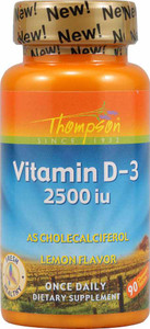 Thompson Vitamin D-3 Lemon - 2500 IU - 90 Chewables