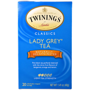 3 PACK OF Twinings, Lady Grey Black Tea, Decaffeinated, 20 Tea Bags, 1.41 oz (40 g)