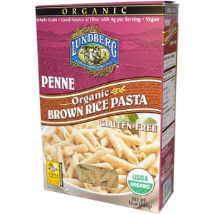 3 PACK of Lundberg Organic Brown Rice Pasta Penne -- 12 oz