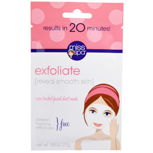 Miss Spa, Exfoliate, Pre-Treated Facial Sheet Mask, 1 Mask