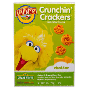 Earths Best, Crunchin Crackers, Sesame Street, Cheddar, 5.3 oz (150 g)