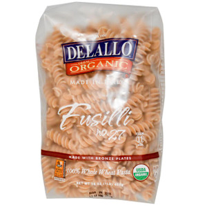 DeLallo, Fusilli No. 27, 100% Organic Whole Wheat Pasta, 16 oz (454 g)