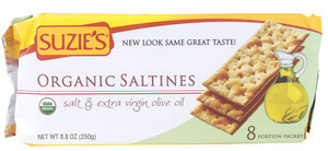3 PACK of Suzies Organic Saltines Salt & Extra Virgin Olive Oil -- 8.8 oz