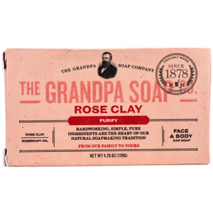 3 PACK of Grandpas, Face & Body Bar Soap, Purify, Rose Clay, 4.25 oz (120 g)