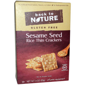 3 PACK of Back To Nature Rice Thin Crackers Sesame Seed -- 4 oz