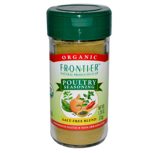 3 PACK of Frontier Co-Op Organic Poultry Seasoning with Sage, Thyme & Onion -- 1.2 oz