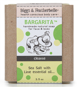 3 PACK of Biggs & Featherbelle Bargarita Natural Bar Soap Sea Salt with Lime -- 3.5 oz