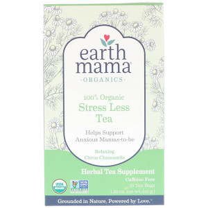Earth Mama, Organics, 100% Organic Stress Less Tea, Relaxing Citrus Chamomile, 16 Tea Bags, 1.23 oz (35 g)