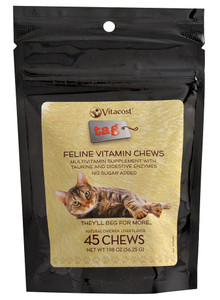 3 PACK of Vitaco - Tag Feline Vitamin Chews Chicken Liver Flavor -- 45 Chewables