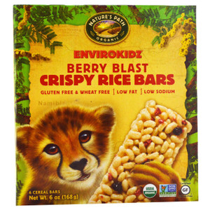 Natures Path, EnviroKidz, Organic Crispy Rice Cereal Bars, Berry Blast, 6 Bars, 1 oz (28 g) Each