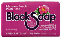 3 PACK of Block Soap Bar Mansion Beach Plum Rose -- 4.5 oz