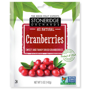 3 PACK OF Stoneridge Orchards, Cranberries, Sweet & Tangy Dried Cranberries, 5 oz (142 g)