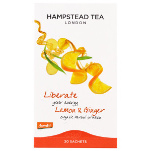 Hampstead Tea, Organic Herbal Infusion, Lemon & Ginger, 20 Sachets, 1.06 oz (30 g)