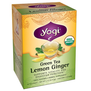 Yogi Tea, Organic Green Tea, Lemon Ginger, 16 Tea Bags, 1.12 oz (32 g)