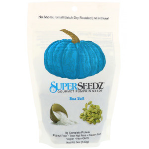 3 PACK of SuperSeedz Gourmet Pumpkin Seeds Sea Salt -- 5 oz