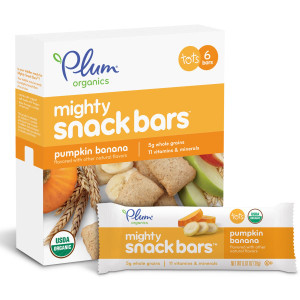 3 PACK of Plum Organics, Tots, Mighty, Snack Bars, Pumpkin Banana, 6 Bars, 0.67 oz (19 g) Each