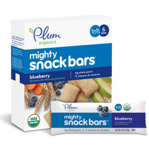 3 PACK of Plum Organics, Tots, Mighty Snack Bars, Blueberry, 6 Bars, 0.67 oz (19 g) Each
