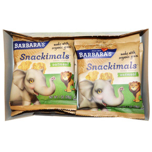 Barbaras Bakery, Snackimals, Animal Cookies, Oatmeal, 6 Bags, 1 oz (28 g) Each