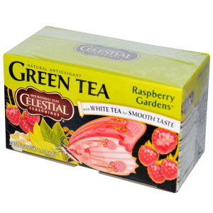 Celestial Seasonings, Green Tea with White Tea, Raspberry Gardens, 20 Tea Bags, 1.4 oz (40 g)