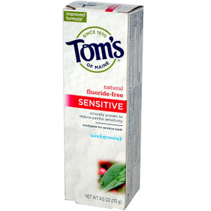 Toms of Maine, Sensitive Toothpaste, Fluoride-Free, Wintermint, 4 oz (113 g) (5 PACK)