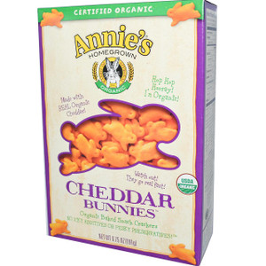 Annies Homegrown, Certified Organic Cheddar Bunnies, Baked Snack Crackers, 6.75 oz (191 g)