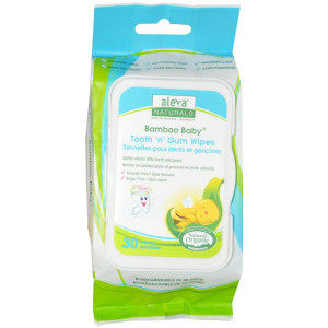 3 PACK of Aleva Naturals, Bamboo Baby Wipes, Tooth 'n' Gum, 30 Wipes